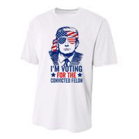 Funny Voting Trump 2024 IM Voting For The Convicted Felon Performance Sprint T-Shirt