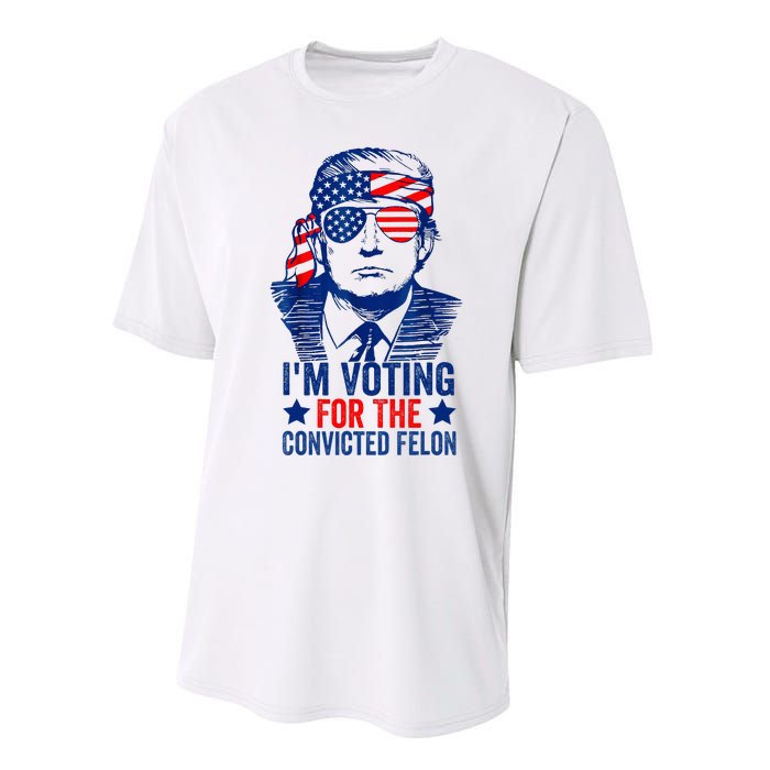 Funny Voting Trump 2024 IM Voting For The Convicted Felon Performance Sprint T-Shirt