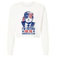 Funny Voting Trump 2024 IM Voting For The Convicted Felon Cropped Pullover Crew