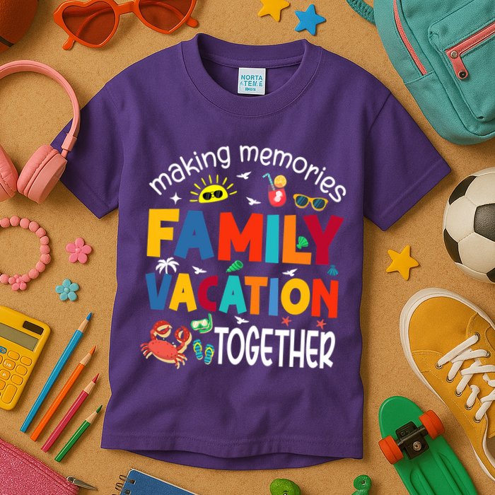 Family Vacation Together Making Memories Matching Family Kids T-Shirt