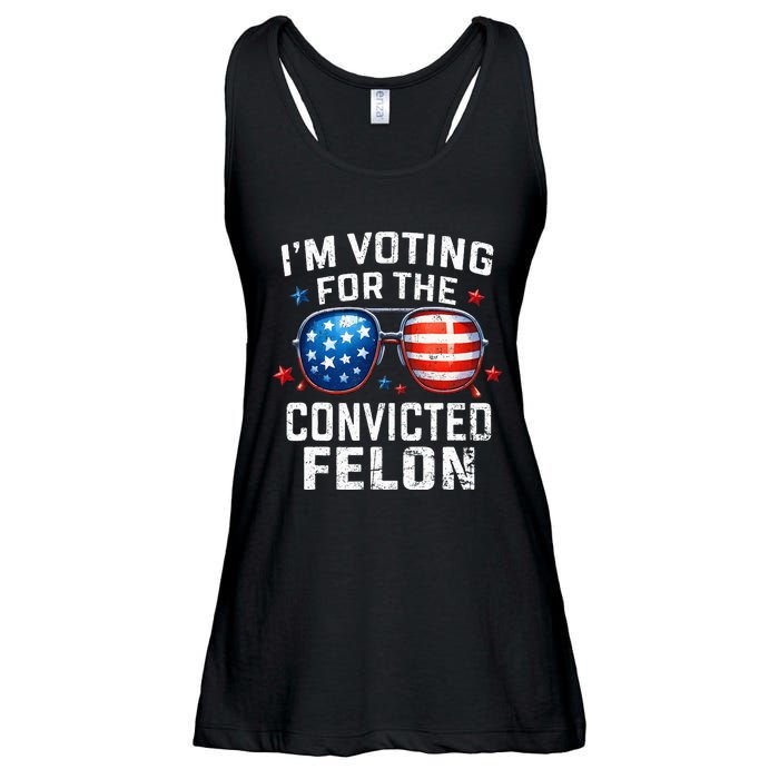 Funny Voting Trump 2024 IM Voting For The Convicted Felon Ladies Essential Flowy Tank