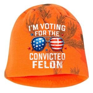 Funny Voting Trump 2024 IM Voting For The Convicted Felon Kati - Camo Knit Beanie