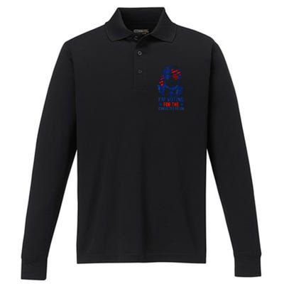 Funny Voting Trump 2024 IM Voting For The Convicted Felon Performance Long Sleeve Polo