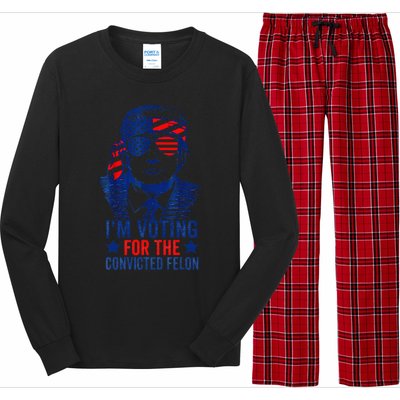 Funny Voting Trump 2024 IM Voting For The Convicted Felon Long Sleeve Pajama Set