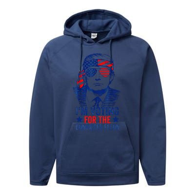 Funny Voting Trump 2024 IM Voting For The Convicted Felon Performance Fleece Hoodie