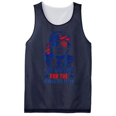 Funny Voting Trump 2024 IM Voting For The Convicted Felon Mesh Reversible Basketball Jersey Tank