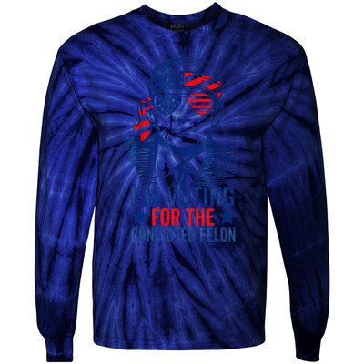 Funny Voting Trump 2024 IM Voting For The Convicted Felon Tie-Dye Long Sleeve Shirt