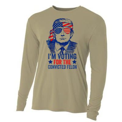 Funny Voting Trump 2024 IM Voting For The Convicted Felon Cooling Performance Long Sleeve Crew