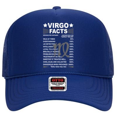 Funny Virgo Tee Virgo Facts Awesome Zodiac Sign Gift High Crown Mesh Back Trucker Hat