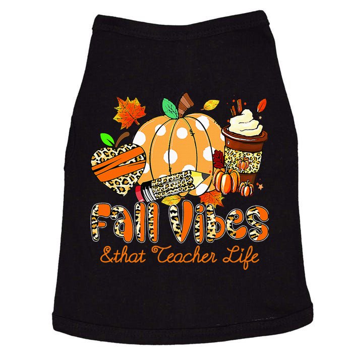 Fall Vibes & That Teacher Life Apple Pencil Pumpkin Fall Doggie Tank