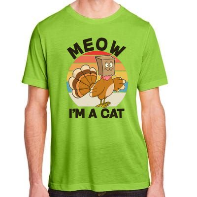 Funny Vintage Thanksgiving Turkey Meow I'm A Cat Adult ChromaSoft Performance T-Shirt