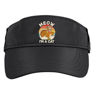 Funny Vintage Thanksgiving Turkey Meow I'm A Cat Adult Drive Performance Visor