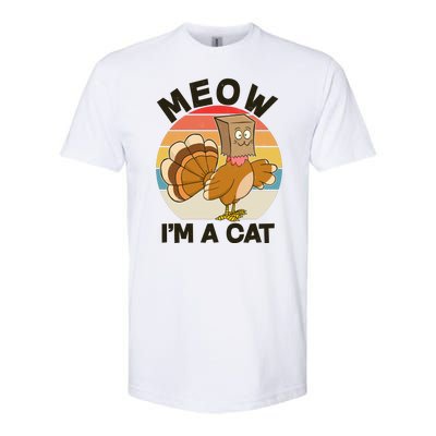 Funny Vintage Thanksgiving Turkey Meow I'm A Cat Softstyle® CVC T-Shirt