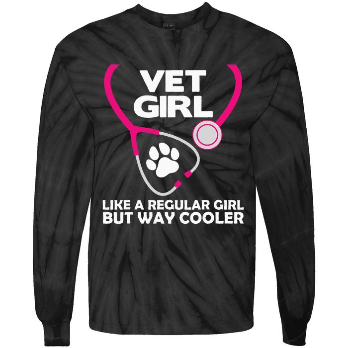 Funny Veterinary Technician  Female Vet Assistant Tie-Dye Long Sleeve Shirt