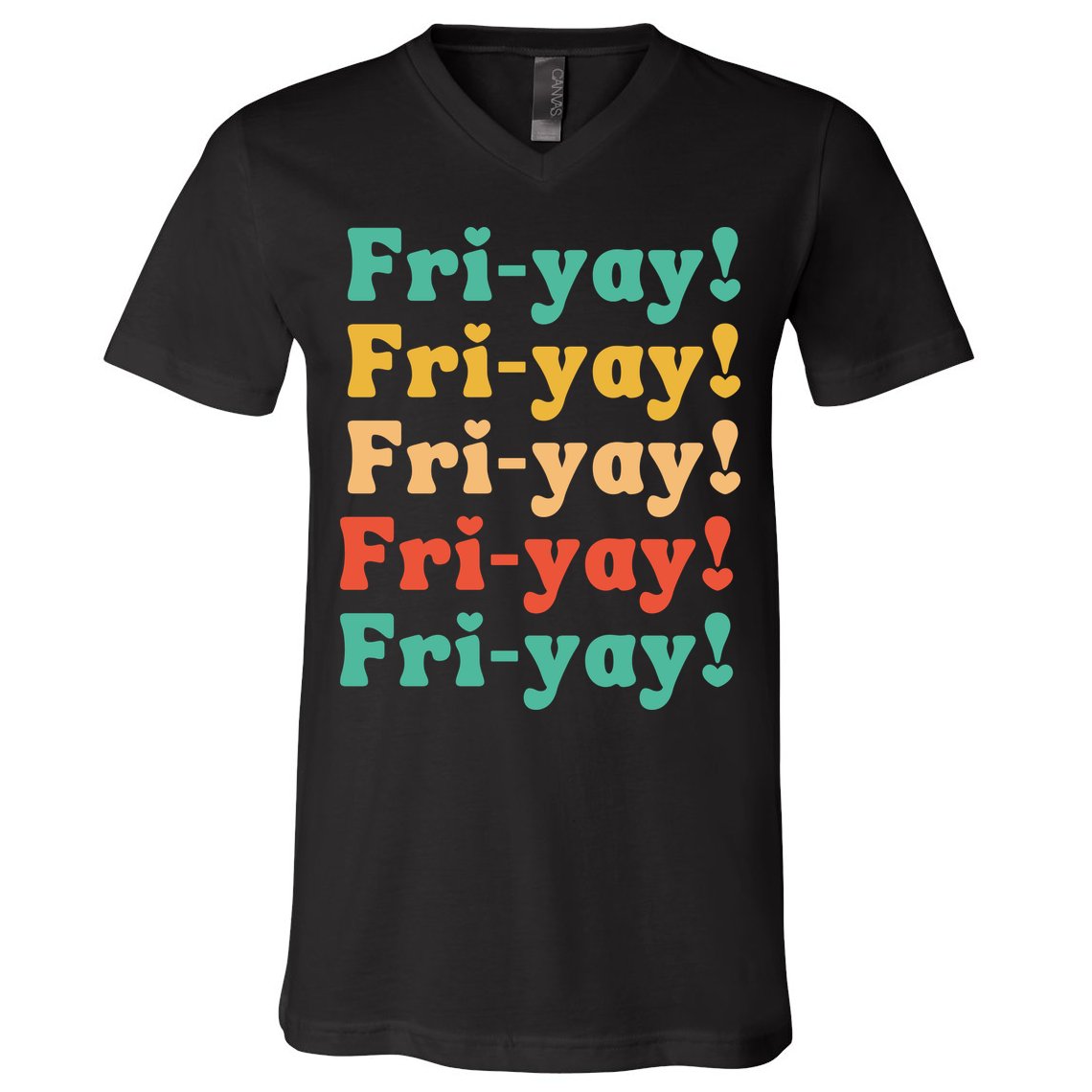 Funny Vintage Teacher Back To School Funny Friyay Teacher Life V-Neck T-Shirt