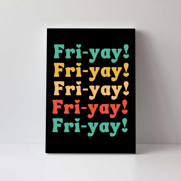 Funny Vintage Teacher Back To School Funny Friyay Teacher Life Canvas