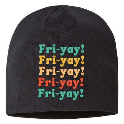 Funny Vintage Teacher Back To School Funny Friyay Teacher Life Sustainable Beanie