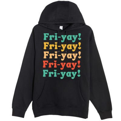 Funny Vintage Teacher Back To School Funny Friyay Teacher Life Premium Pullover Hoodie