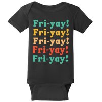 Funny Vintage Teacher Back To School Funny Friyay Teacher Life Baby Bodysuit