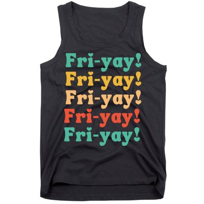 Funny Vintage Teacher Back To School Funny Friyay Teacher Life Tank Top