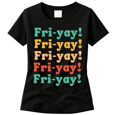 Funny Vintage Teacher Back To School Funny Friyay Teacher Life Womens T-Shirt
