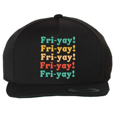 Funny Vintage Teacher Back To School Funny Friyay Teacher Life Wool Snapback Cap