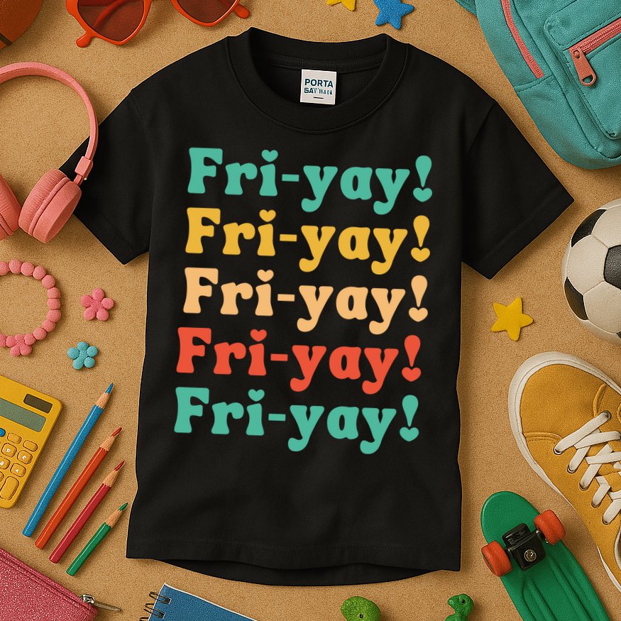Funny Vintage Teacher Back To School Funny Friyay Teacher Life Kids T-Shirt