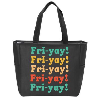 Funny Vintage Teacher Back To School Funny Friyay Teacher Life Zip Tote Bag