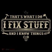 Funny Vintage Thats What I Do I Fix Stuff And I Know Things High Crown Mesh Back Trucker Hat
