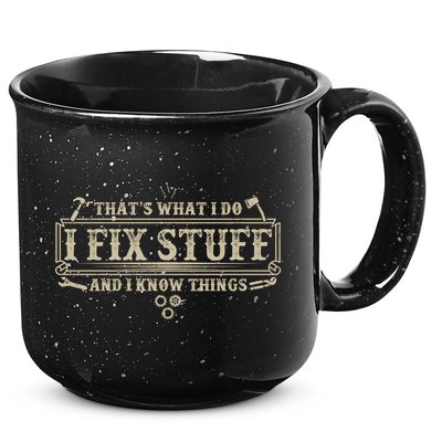 Funny Vintage Thats What I Do I Fix Stuff And I Know Things 15oz Campfire Ceramic Mug