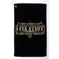 Funny Vintage Thats What I Do I Fix Stuff And I Know Things Golf Towel