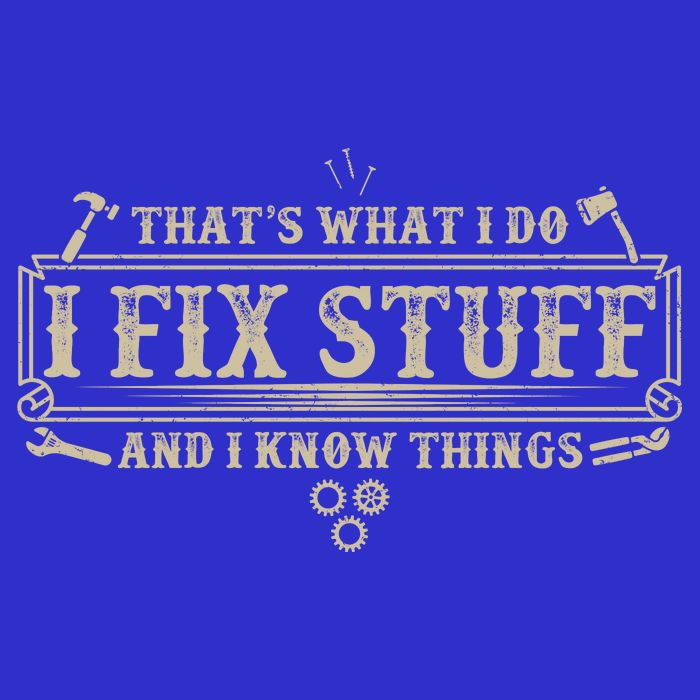 Funny Vintage Thats What I Do I Fix Stuff And I Know Things 16 in Basic Backpack