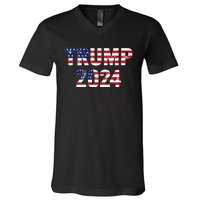 Funny Vintage Trump 2024 Election Gift V-Neck T-Shirt