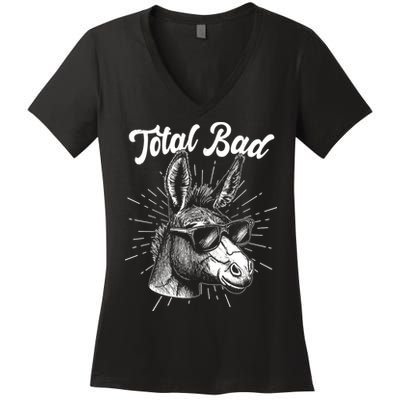 Funny Vintage Total Badass Women's V-Neck T-Shirt