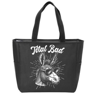 Funny Vintage Total Badass Zip Tote Bag
