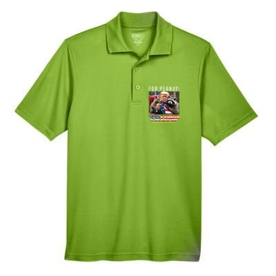 Funny Vote Trump For Peanut The Squirrel American Flag Gift Men's Origin Performance Pique Polo