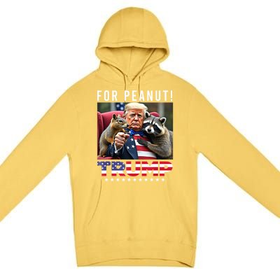 Funny Vote Trump For Peanut The Squirrel American Flag Gift Premium Pullover Hoodie