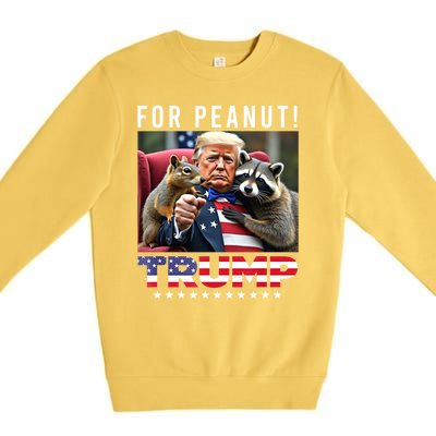 Funny Vote Trump For Peanut The Squirrel American Flag Gift Premium Crewneck Sweatshirt