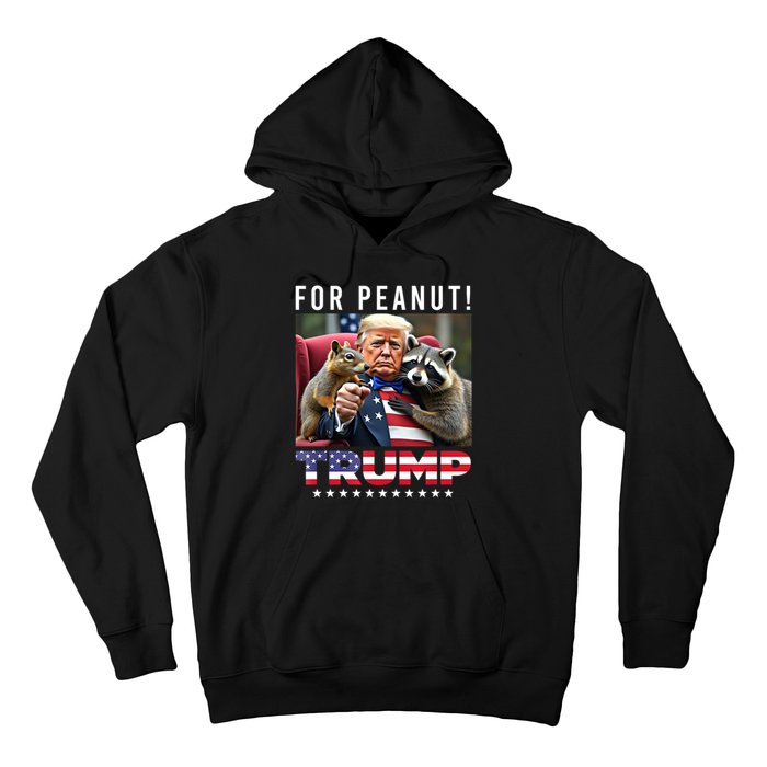 Funny Vote Trump For Peanut The Squirrel American Flag Gift Hoodie