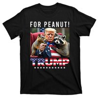 Funny Vote Trump For Peanut The Squirrel American Flag Gift T-Shirt