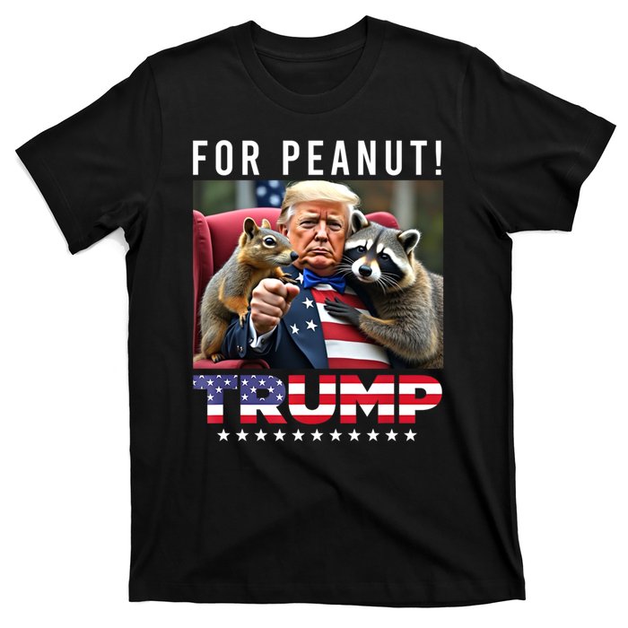 Funny Vote Trump For Peanut The Squirrel American Flag Gift T-Shirt