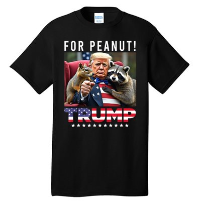 Funny Vote Trump For Peanut The Squirrel American Flag Gift Tall T-Shirt