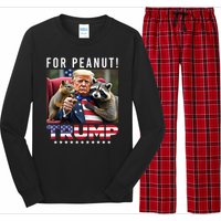 Funny Vote Trump For Peanut The Squirrel American Flag Gift Long Sleeve Pajama Set