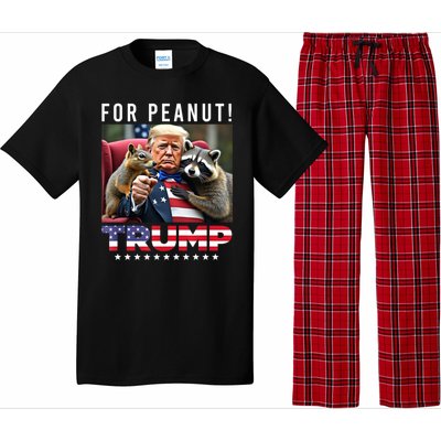 Funny Vote Trump For Peanut The Squirrel American Flag Gift Pajama Set