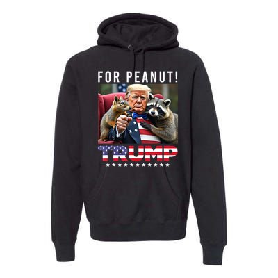 Funny Vote Trump For Peanut The Squirrel American Flag Gift Premium Hoodie