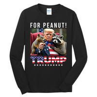 Funny Vote Trump For Peanut The Squirrel American Flag Gift Tall Long Sleeve T-Shirt