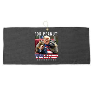 Funny Vote Trump For Peanut The Squirrel American Flag Gift Large Microfiber Waffle Golf Towel