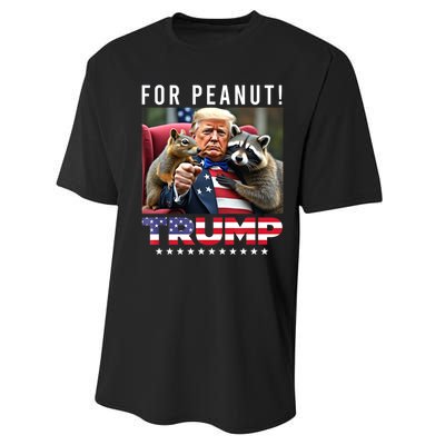 Funny Vote Trump For Peanut The Squirrel American Flag Gift Performance Sprint T-Shirt