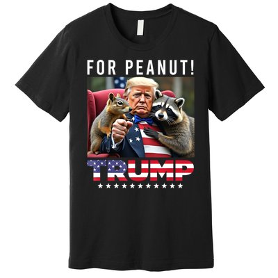 Funny Vote Trump For Peanut The Squirrel American Flag Gift Premium T-Shirt