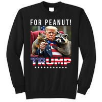 Funny Vote Trump For Peanut The Squirrel American Flag Gift Tall Sweatshirt